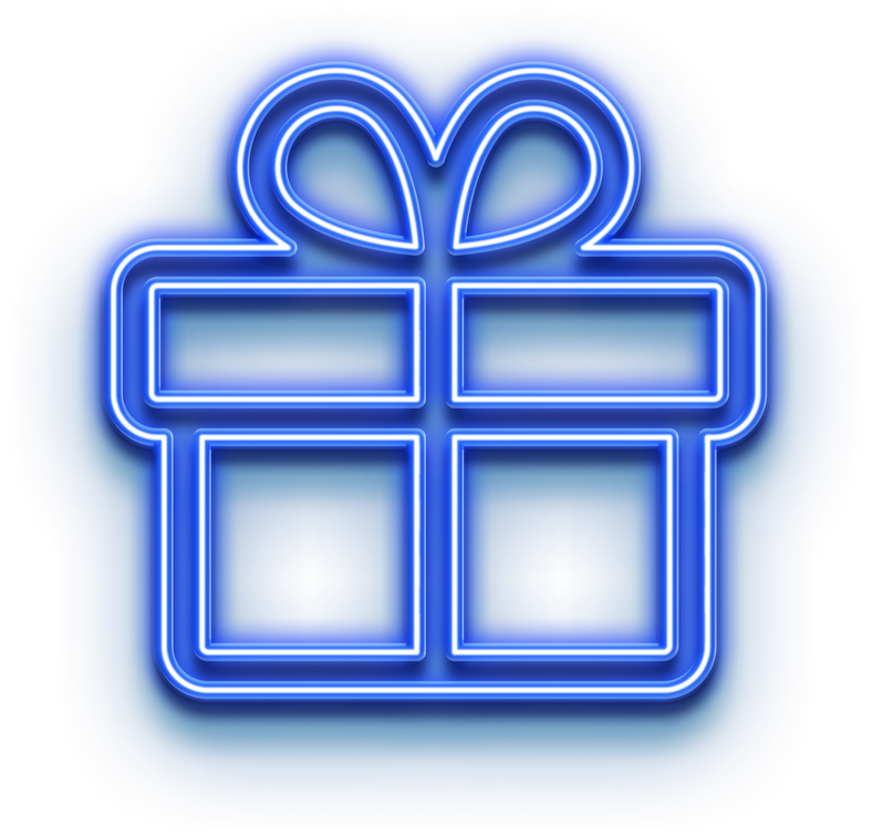 Blue neon gift